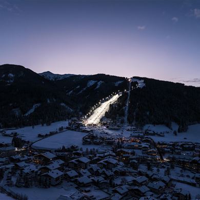 Weltcup Flachau Blick auf die WC-Strecke