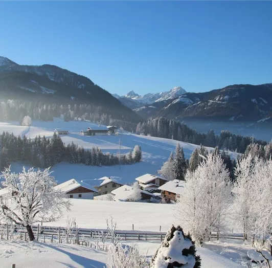 Ausblick aus de Ferienwohnung Richtung Flachauwink