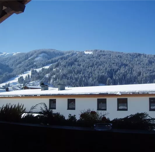 Ausblick aus den Zimmern auf die Weltcupstrecke