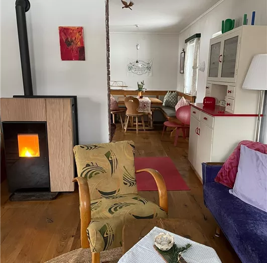 Blick in die Küche vom WZ