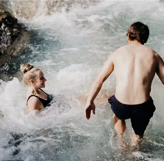 Eisbaden in der Enns