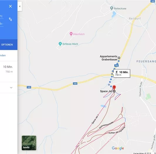 Entfernung zum SkiLift Space Jet 1 (zu Fuß)