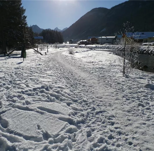 Spielplatz und Parkanlage hinter dem Haus