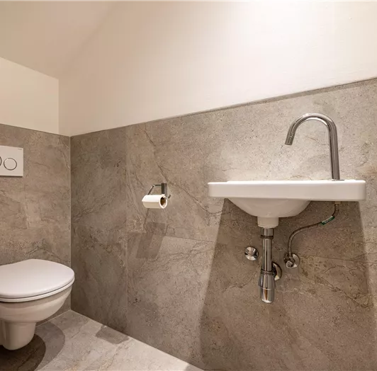 Toilette mit Waschbecken