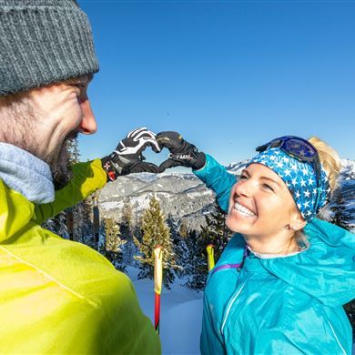 Cross-country skiing on the Rossbrand high-altitude trail