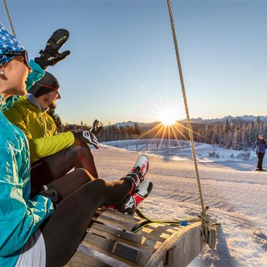 Cross-country skiing on the Rossbrand high-altitude trail