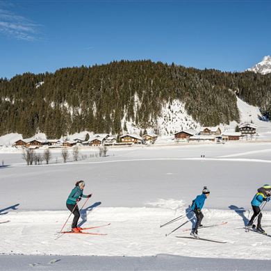 Cross-country skiing with the family